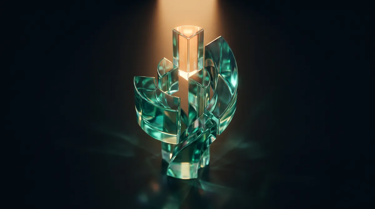 Abstract glass artwork for the health, education and everyday childhood course.